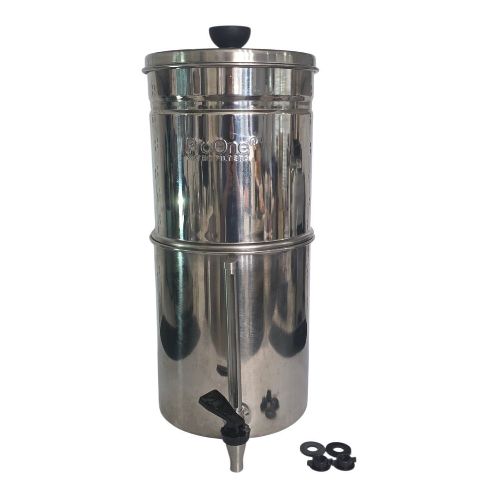ProOne Traveler+ Gravity Water Filter Stainless Steel Tank System No Filters